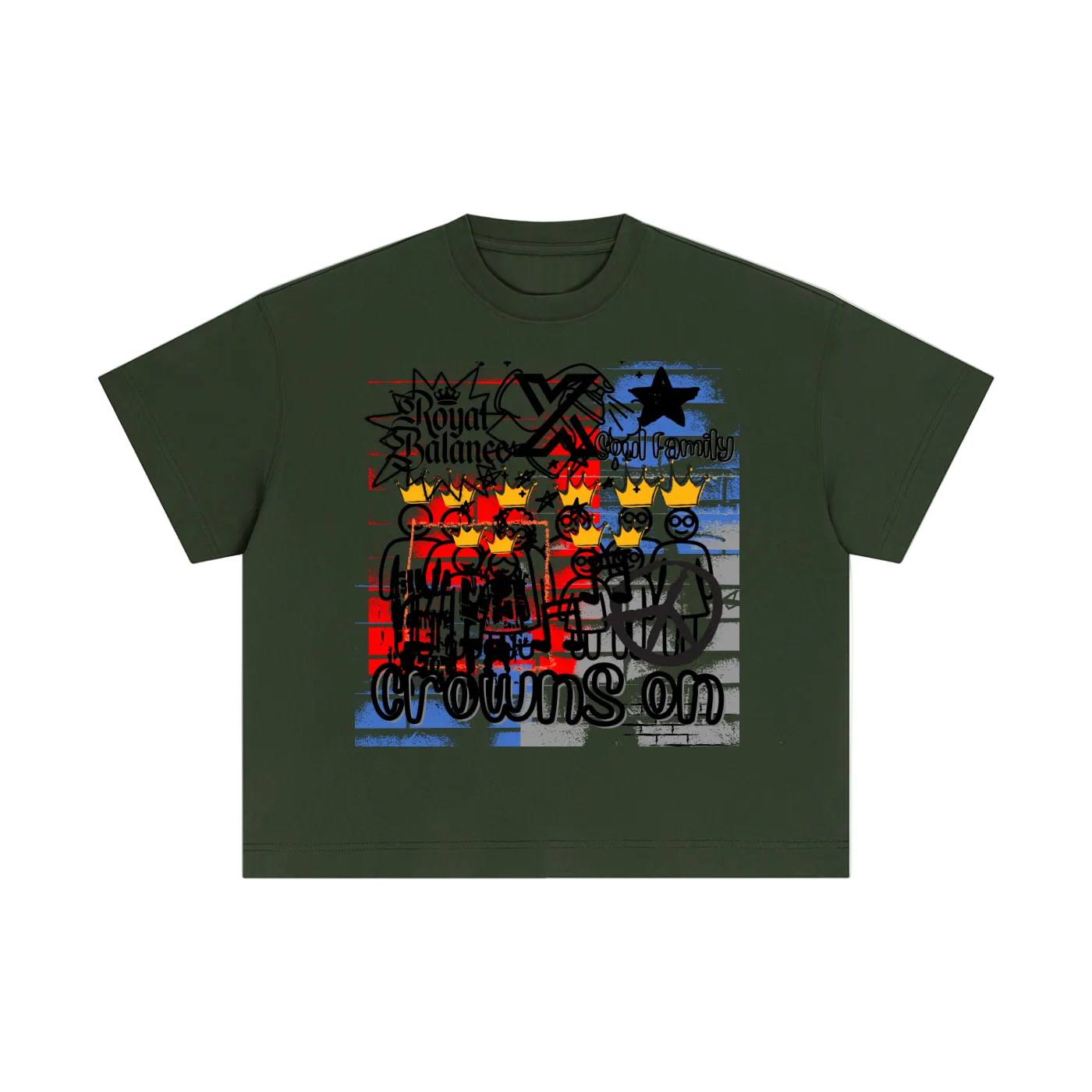 Royal Balance Apparel X Soul Family Crowns On Essential Cotton Boxy T-Shirt