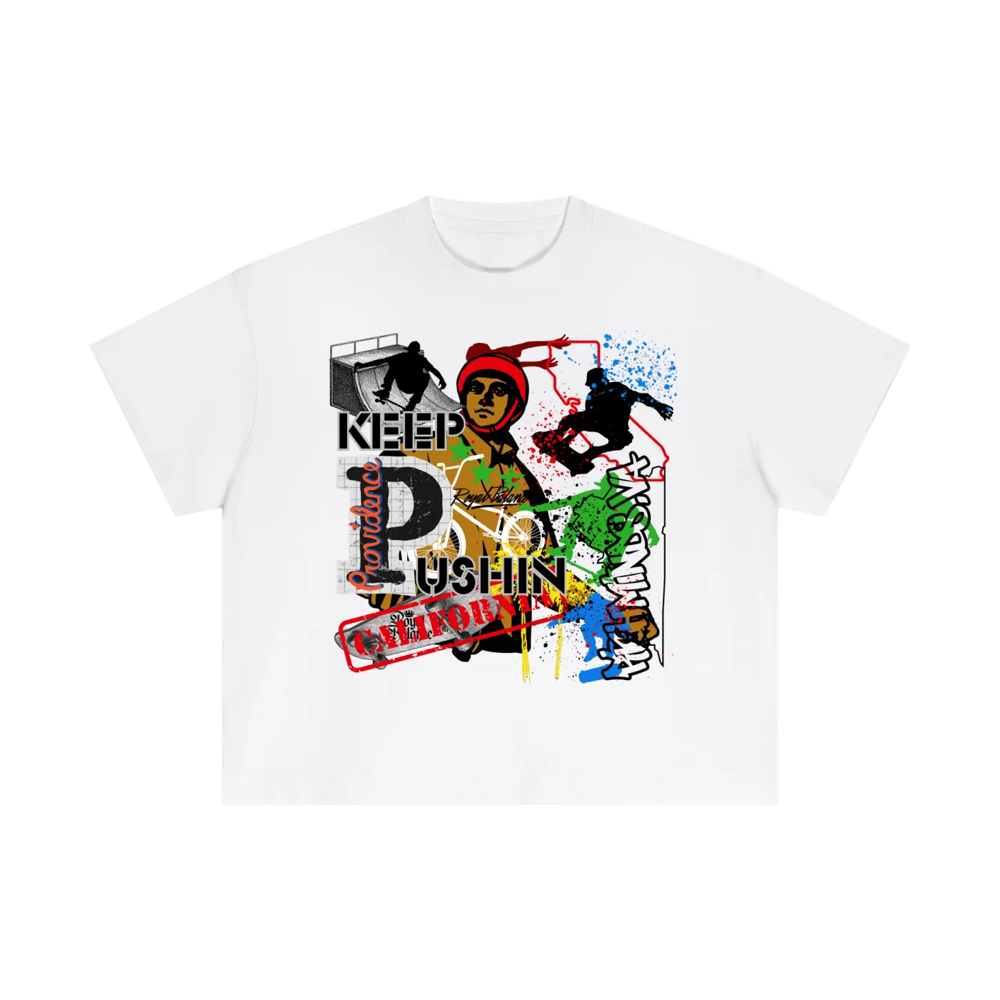 Royal Balance Apparel X Providence Keep Pushin Essential Cotton Boxy T-Shirt