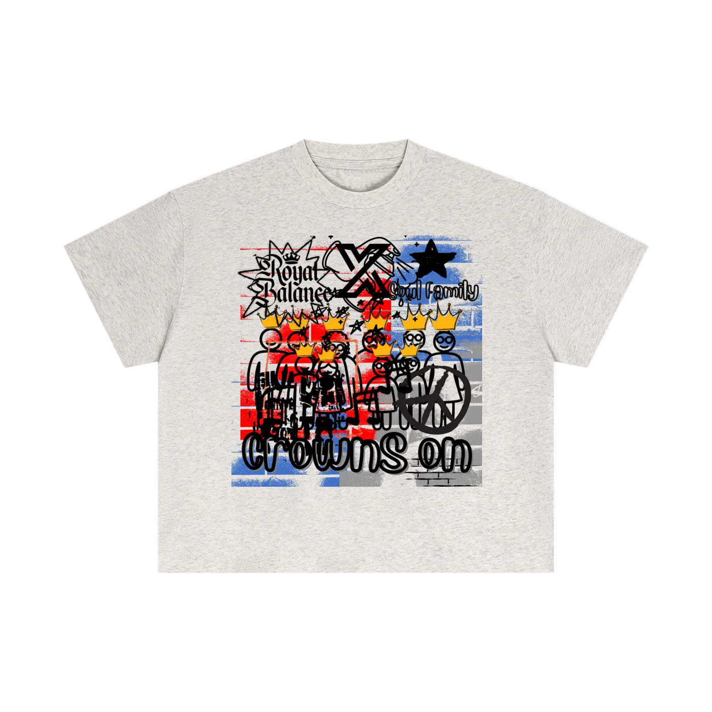 Royal Balance Apparel X Soul Family Crowns On Essential Cotton Boxy T-Shirt