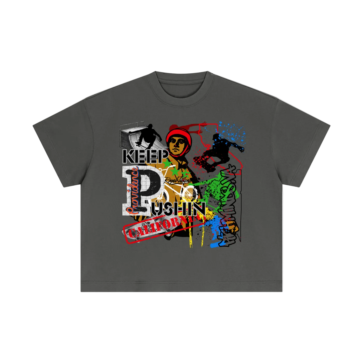 Royal Balance Apparel X Providence Keep Pushin Essential Cotton Boxy T-Shirt