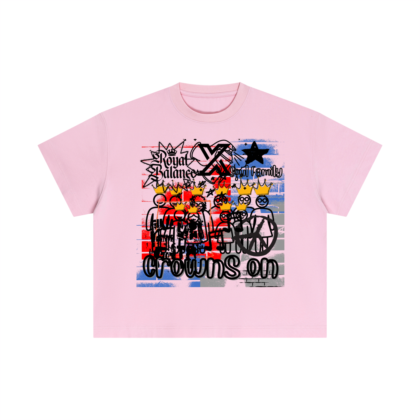 Royal Balance Apparel X Soul Family Crowns On Essential Cotton Boxy T-Shirt
