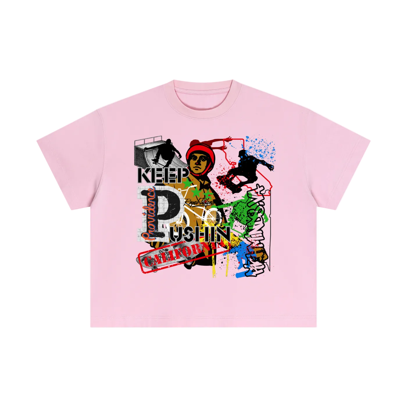 Royal Balance Apparel X Providence Keep Pushin Essential Cotton Boxy T-Shirt