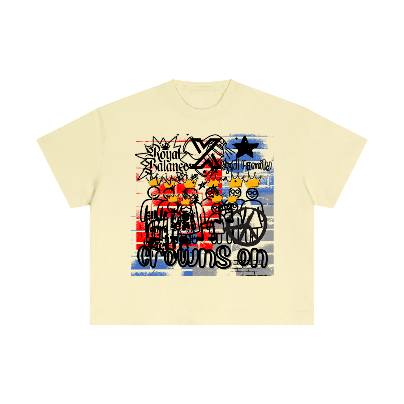 Royal Balance Apparel X Soul Family Crowns On Essential Cotton Boxy T-Shirt