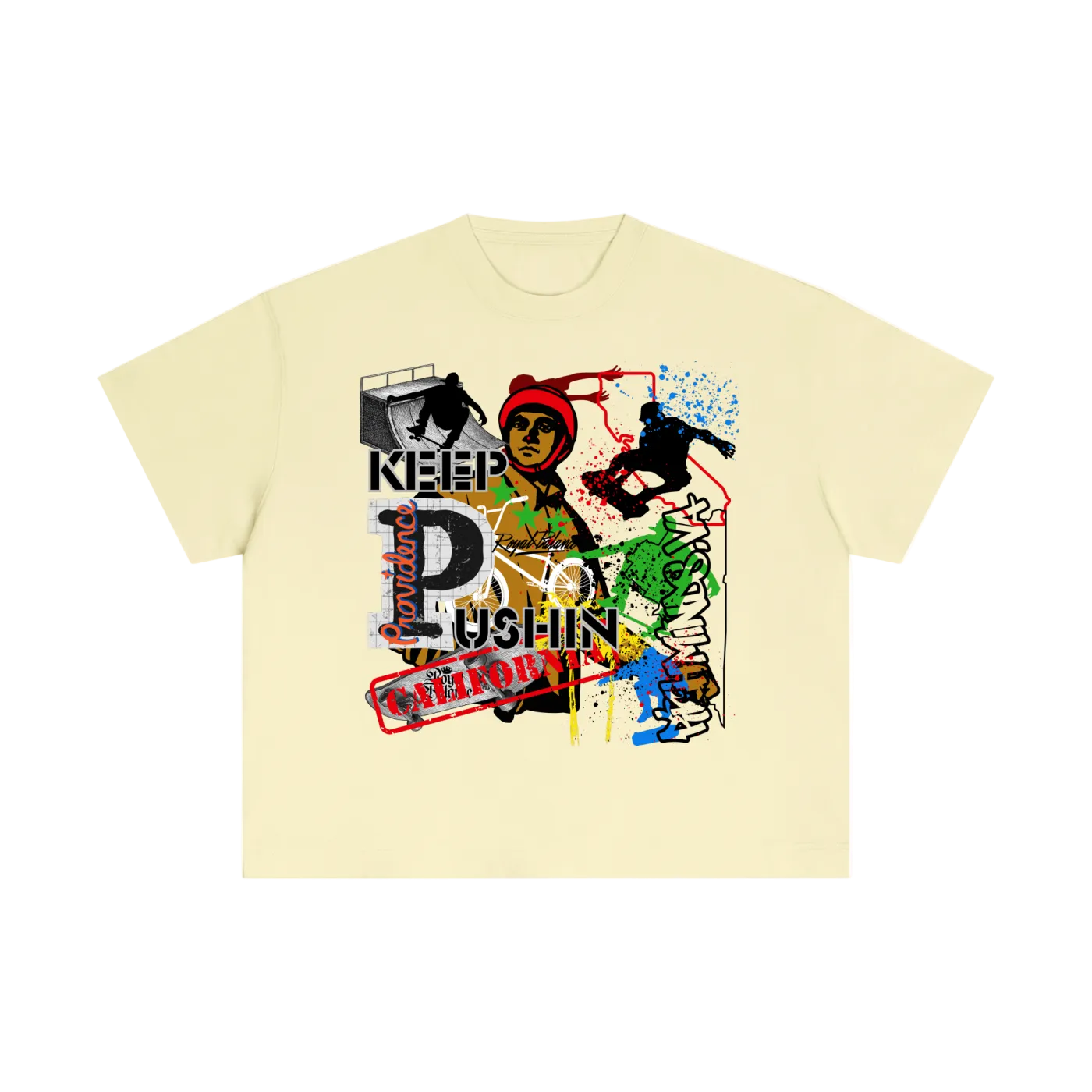 Royal Balance Apparel X Providence Keep Pushin Essential Cotton Boxy T-Shirt