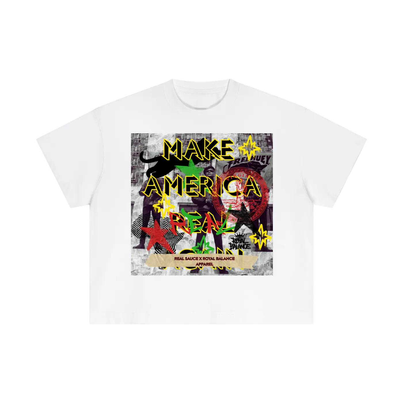 Royal Balance Apparel X Real Sauce Make America Great Again Essential Cotton Boxy T-Shirt