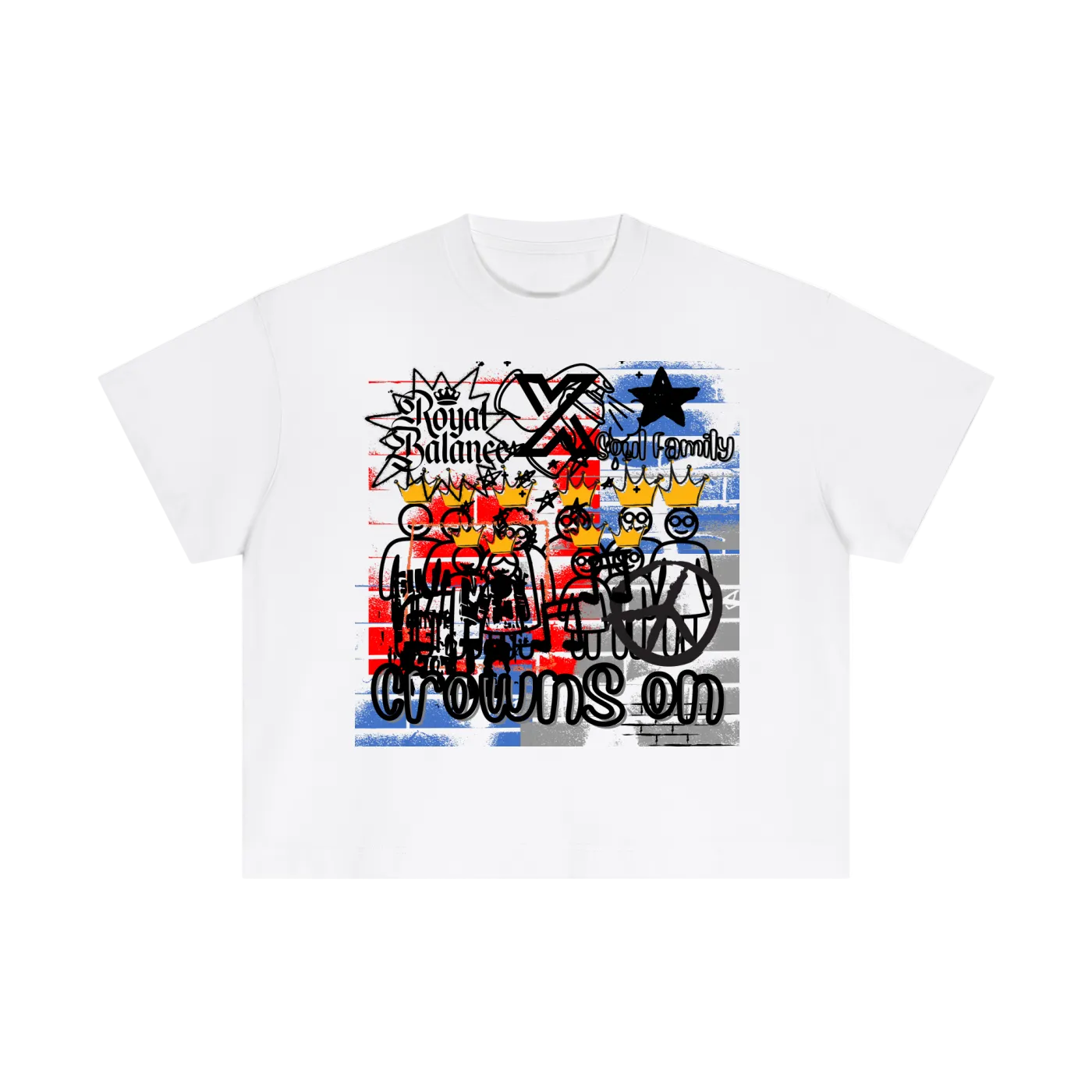 Royal Balance Apparel X Soul Family Crowns On Essential Cotton Boxy T-Shirt