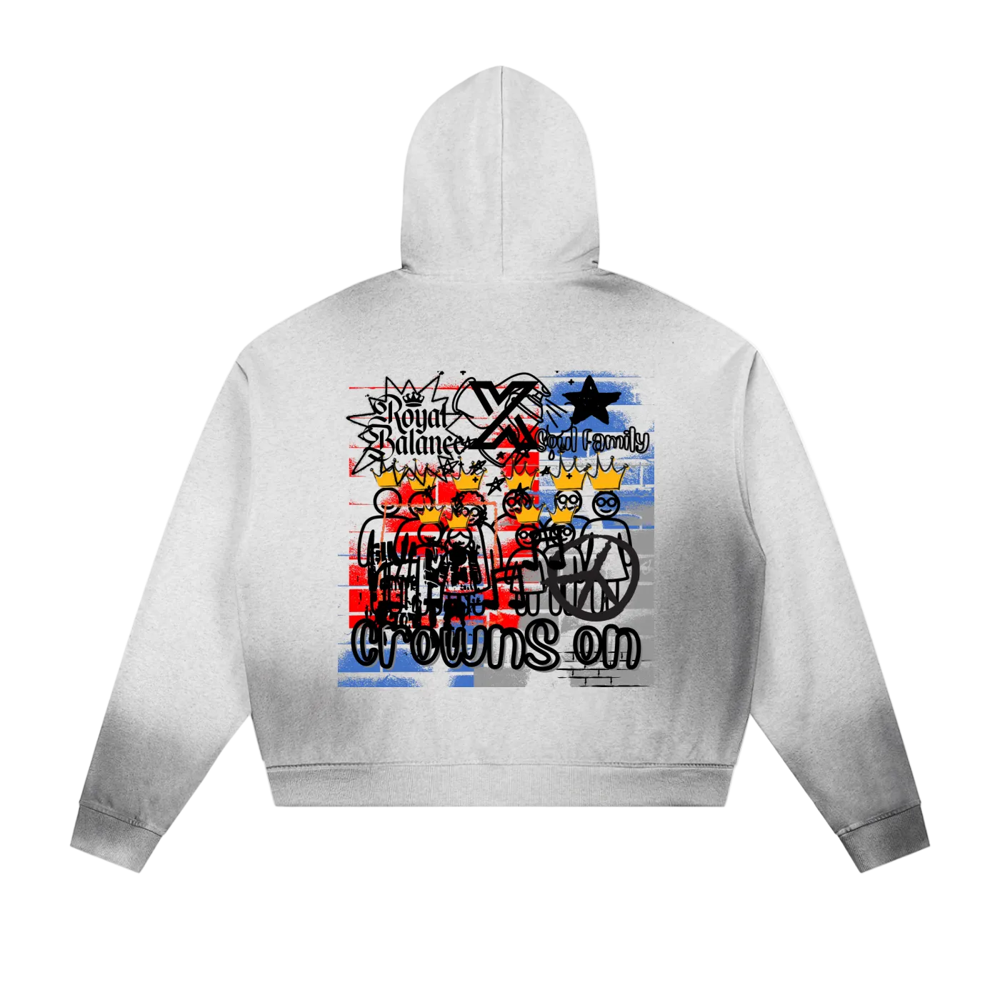 Royal Balance Apparel X Soul Family Sun Fade Frayed Raw Edge Fleece Zip Hoodie
