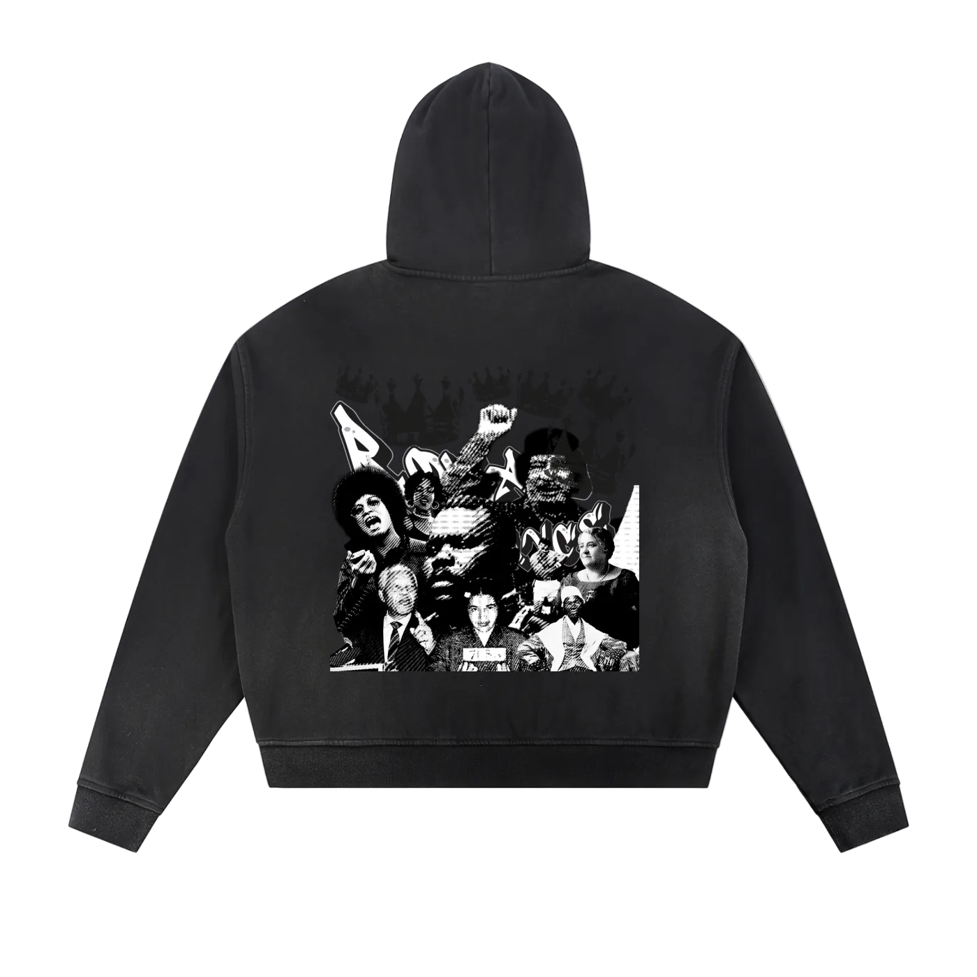 Royal Balance Apparel Fearless Sun Fade Frayed Raw Edge Fleece Zip Hoodie