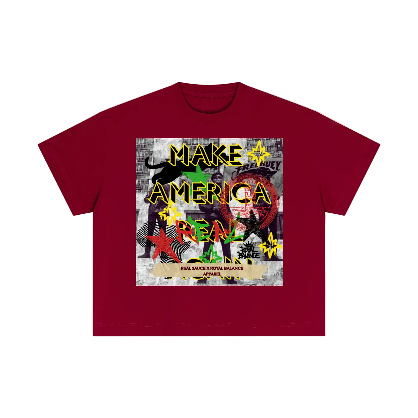 Royal Balance Apparel X Real Sauce Make America Great Again Essential Cotton Boxy T-Shirt