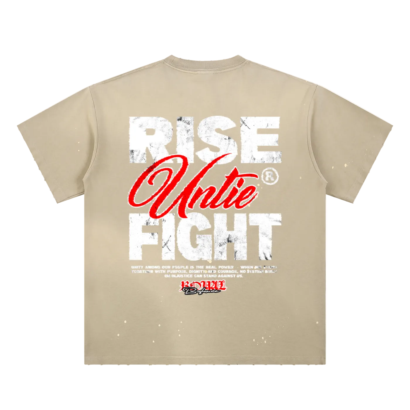 Royal Balance Apparel Rise Unite Fight Hand-Frayed Sunfade Paint Splatter T-Shirt