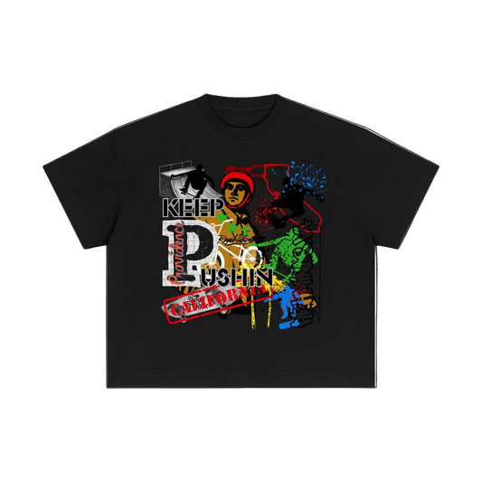 Royal Balance Apparel X Providence Keep Pushin Essential Cotton Boxy T-Shirt