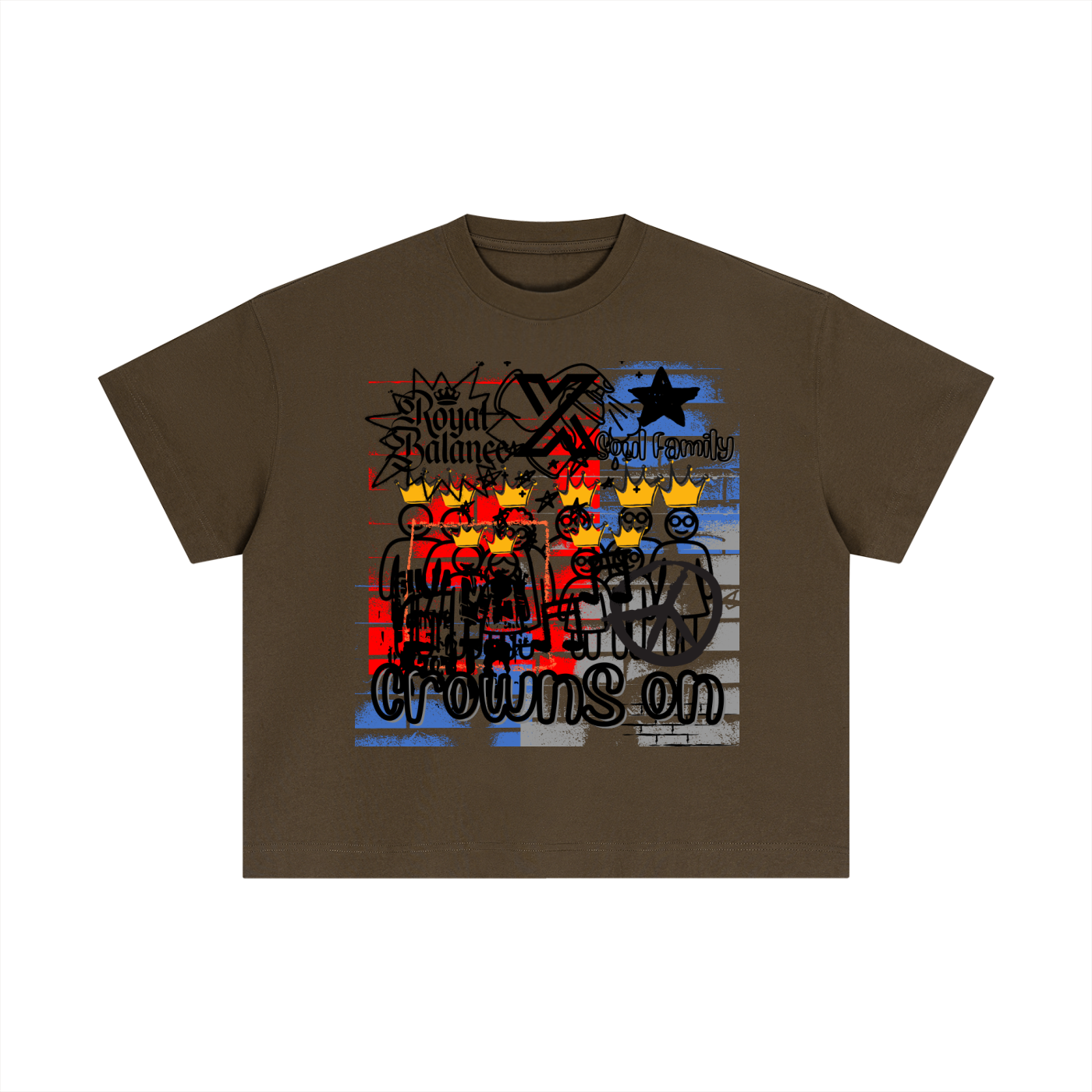 Royal Balance Apparel X Soul Family Crowns On Essential Cotton Boxy T-Shirt