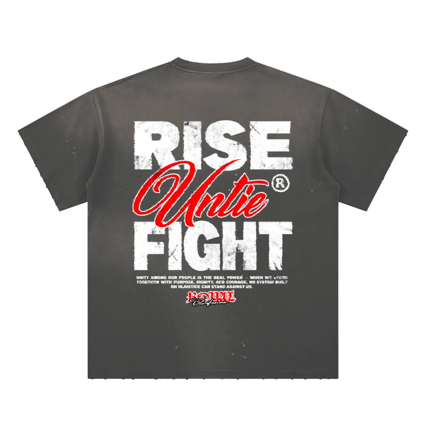 Royal Balance Apparel Rise Unite Fight Hand-Frayed Sunfade Paint Splatter T-Shirt