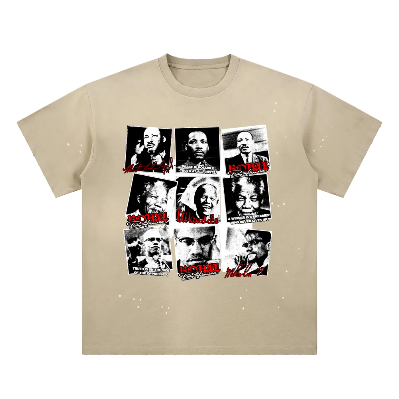 Royal Balance Apparel Rise Unite Fight Hand-Frayed Sunfade Paint Splatter T-Shirt